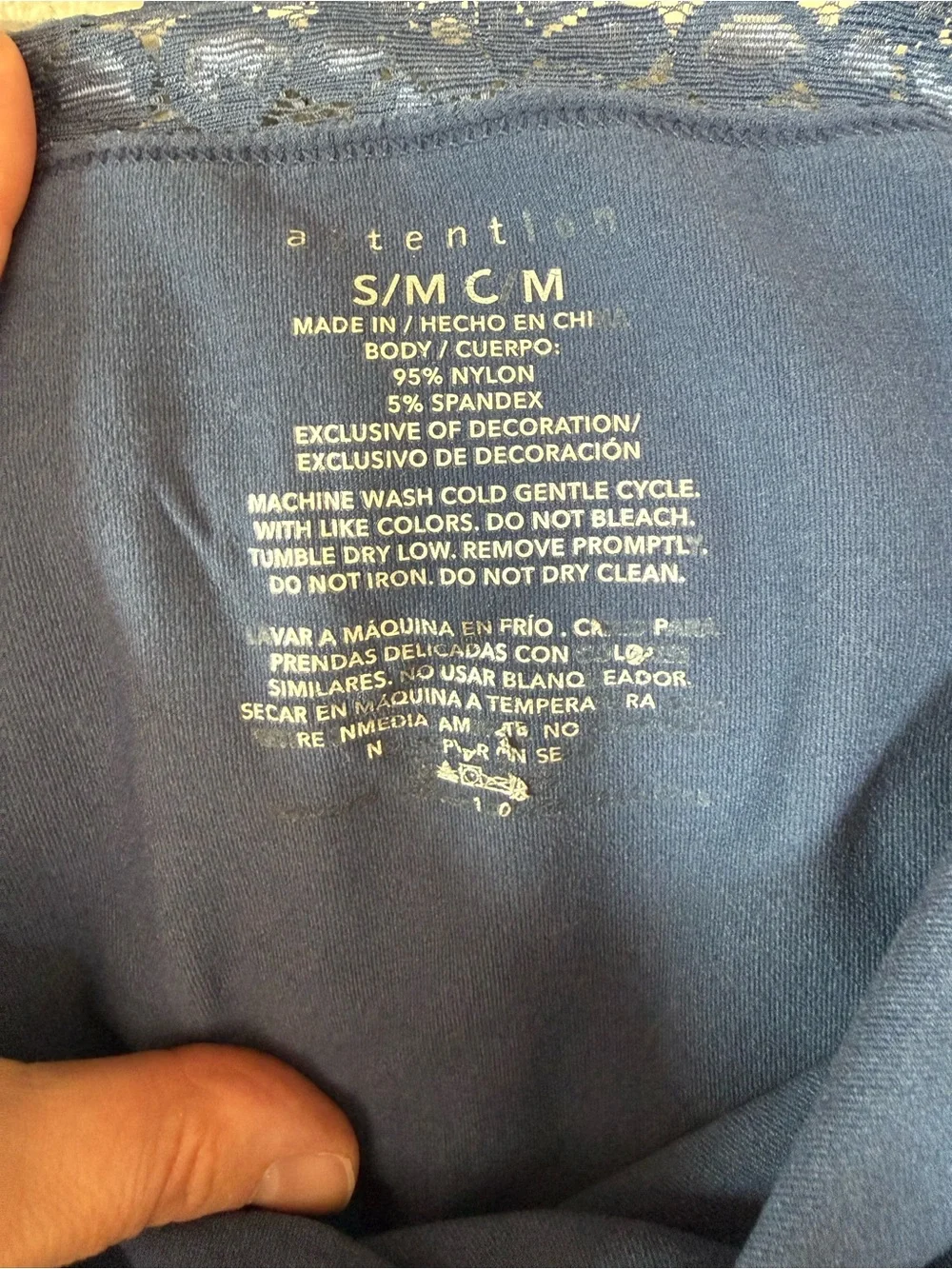 attention Navy Lace-Trim Chemise Camisole - Picture 6 of 6